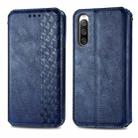 For Sony Xperia 10 IV Cubic Grid Pressed Magnetic Leather Phone Case(Blue) - 1
