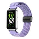 For Samsung Galaxy Fit3 Magnetic Buckle Nylon Braid Watch Band(Purple) - 1