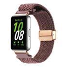 For Samsung Galaxy Fit3 Magnetic Buckle Nylon Braid Watch Band(Wine Red) - 1