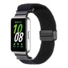 For Samsung Galaxy Fit3 Magnetic Buckle Nylon Braid Watch Band(Black) - 1