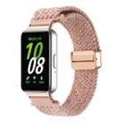 For Samsung Galaxy Fit3 Magnetic Buckle Nylon Braid Watch Band(Pink Sand) - 1