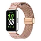 For Samsung Galaxy Fit3 Magnetic Buckle Nylon Braid Watch Band(Pink) - 1