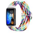 For Huawei Band 9 Adjustable Slide Buckle Braided Watch Band(Rainbow) - 1