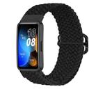 For Huawei Band 9 Adjustable Slide Buckle Braided Watch Band(Black) - 1