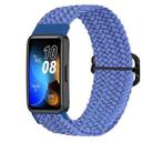 For Huawei Band 9 Adjustable Slide Buckle Braided Watch Band(Blue) - 1