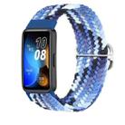 For Huawei Band 9 Adjustable Slide Buckle Braided Watch Band(Bright Blue) - 1