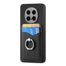 For Honor Magic7 Pro Carbon Fiber Card Wallet Ring Phone Case(Black) - 2