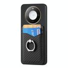 For Honor X60 Carbon Fiber Card Wallet Ring Phone Case(Black) - 2