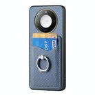 For Honor X60 Carbon Fiber Card Wallet Ring Phone Case(Blue) - 2