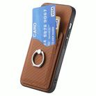 For Honor X60 Carbon Fiber Card Wallet Ring Phone Case(Brown) - 3
