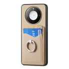 For Honor X60 Carbon Fiber Card Wallet Ring Phone Case(Khaki) - 2