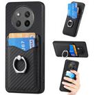 For Honor X60 Pro Carbon Fiber Card Wallet Ring Phone Case(Black) - 1