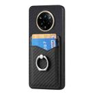 For Realme 14 Pro Carbon fiber Card Wallet Ring Phone Case(Black) - 2