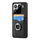 For Xiaomi 15 Carbon Fiber Card Wallet Ring Phone Case(Black) - 2