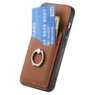 For Redmi Note 14 Pro 5G Carbon Fiber Card Wallet Ring Phone Case(Brown) - 3