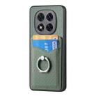 For Redmi Note 14 Pro 5G Carbon Fiber Card Wallet Ring Phone Case(Green) - 2