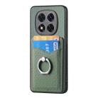 For Redmi Note 14 Pro+ 5G Carbon Fiber Card Wallet Ring Phone Case(Green) - 2
