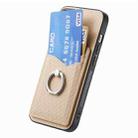 For Redmi K80 / Poco F7 Pro Carbon Fiber Card Wallet Ring Phone Case(Khaki) - 3