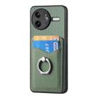 For Redmi K80 Pro / Poco F7 Ultra Carbon Fiber Card Wallet Ring Phone Case(Green) - 2