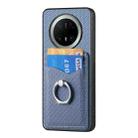 For Huawei Mate 70 Pro Carbon Fiber Card Wallet Ring Phone Case(Blue) - 2