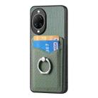 For Huawei nova 14 Carbon Fiber Card Wallet Ring Phone Case(Green) - 2