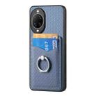 For Huawei nova 14 Pro Carbon Fiber Card Wallet Ring Phone Case(Blue) - 2