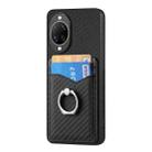 For Huawei nova 14 Ultra Carbon Fiber Card Wallet Ring Phone Case(Black) - 2