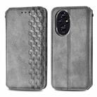 For Honor 200 Cubic Grid Pressed Magnetic Leather Phone Case(Gray) - 2