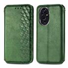 For Honor 200 Cubic Grid Pressed Magnetic Leather Phone Case(Green) - 2