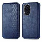 For Honor 200 Pro Cubic Grid Pressed Magnetic Leather Phone Case(Blue) - 2