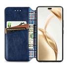 For Honor 200 Pro Cubic Grid Pressed Magnetic Leather Phone Case(Blue) - 3