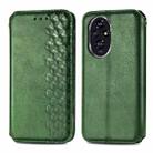 For Honor 200 Pro Cubic Grid Pressed Magnetic Leather Phone Case(Green) - 2