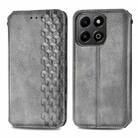 For Honor 200 Smart Cubic Grid Pressed Magnetic Leather Phone Case(Gray) - 2