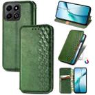 For Honor 200 Smart Cubic Grid Pressed Magnetic Leather Phone Case(Green) - 1