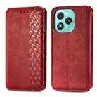 For Honor 400 Lite Cubic Grid Pressed Magnetic Leather Phone Case(Red) - 2