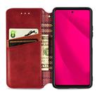 For Honor 400 Lite Cubic Grid Pressed Magnetic Leather Phone Case(Red) - 3