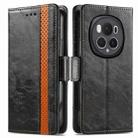 For Honor Magic6 Pro CaseNeo Splicing Dual Magnetic Buckle Leather Phone Case(Black) - 1