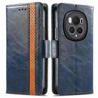 For Honor Magic6 Pro CaseNeo Splicing Dual Magnetic Buckle Leather Phone Case(Blue) - 1