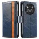 FOr Honor Magic6 CaseNeo Splicing Dual Magnetic Buckle Leather Phone Case(Blue) - 1