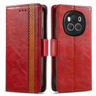 FOr Honor Magic6 CaseNeo Splicing Dual Magnetic Buckle Leather Phone Case(Red) - 1
