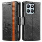 For Honor X8b CaseNeo Splicing Dual Magnetic Buckle Leather Phone Case(Black) - 1