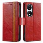 For Honor X7b CaseNeo Splicing Dual Magnetic Buckle Leather Phone Case(Red) - 1