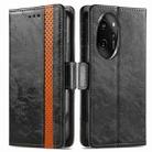 For Honor 100 Pro 5G CaseNeo Splicing Dual Magnetic Buckle Leather Phone Case(Black) - 1