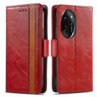 For Honor 100 Pro 5G CaseNeo Splicing Dual Magnetic Buckle Leather Phone Case(Red) - 1