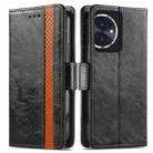 For Honor 100 5G CaseNeo Splicing Dual Magnetic Buckle Leather Phone Case(Black) - 1