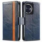 For Honor 100 5G CaseNeo Splicing Dual Magnetic Buckle Leather Phone Case(Blue) - 1