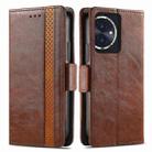 For Honor 100 5G CaseNeo Splicing Dual Magnetic Buckle Leather Phone Case(Brown) - 1