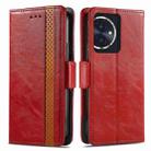 For Honor 100 5G CaseNeo Splicing Dual Magnetic Buckle Leather Phone Case(Red) - 1