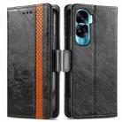 For Honor X50i CaseNeo Splicing Dual Magnetic Buckle Leather Phone Case(Black) - 1