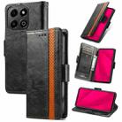 For Honor 200 Smart CaseNeo Splicing Dual Magnetic Buckle Leather Phone Case(Black) - 1